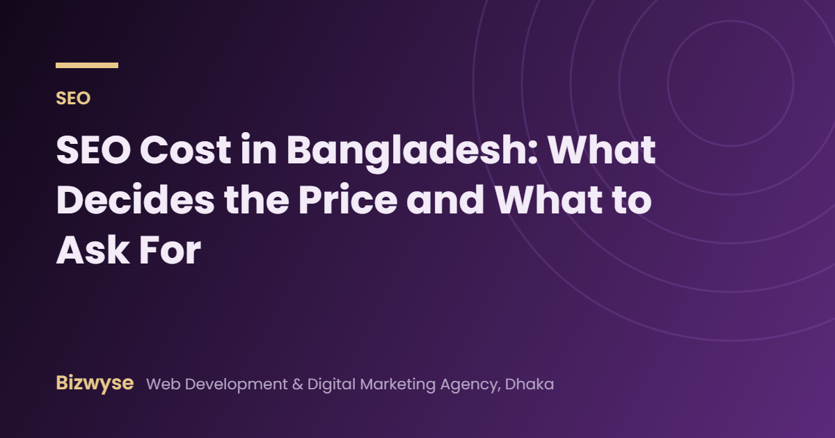 SEO cost in Bangladesh - Bizwyse guide